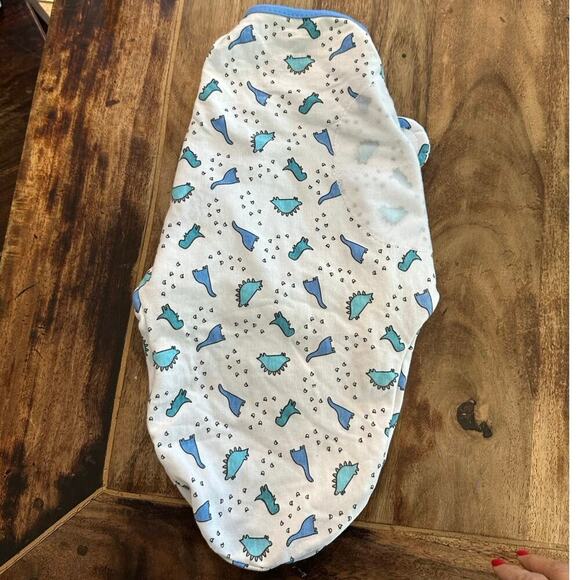 Swaddle Me Baby White & Blue 100% Cotton Dinosaur Print Sleepsack Size SM/MD - Picture 1 of 6